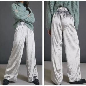 Anthropologie Maeve Anastacia Crushed Velvet Wide Leg Pants Medium Holiday N23